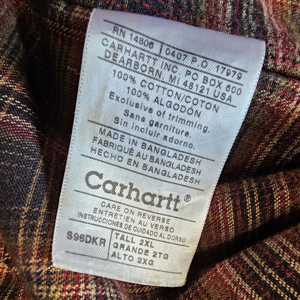 Carhartt Plaid Lined Shacket 2XLT Vintage - Picture 3 of 12
